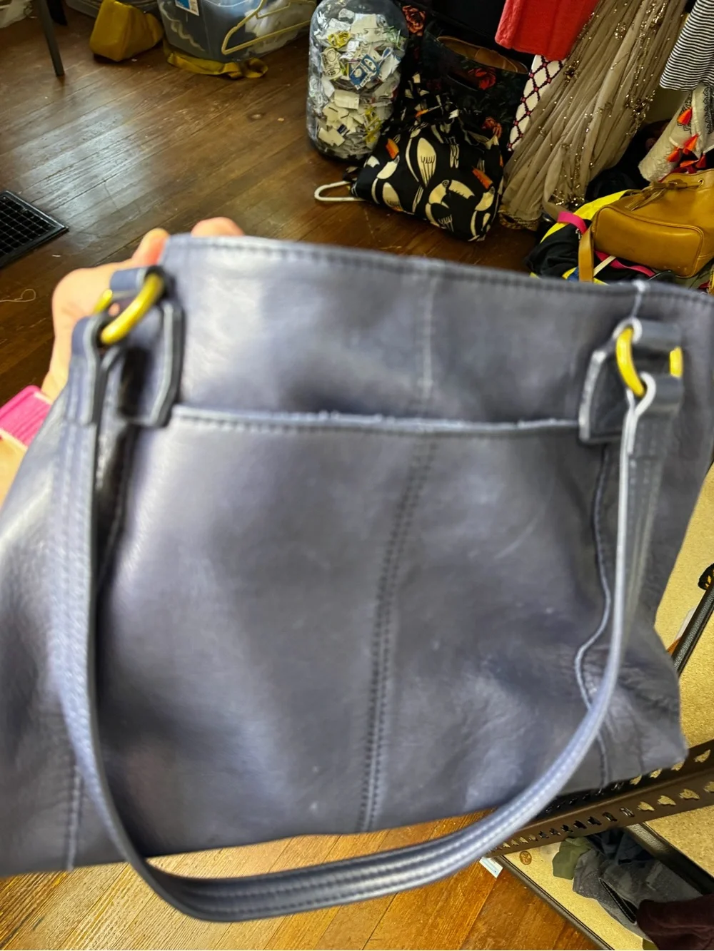 American Leather Co. Val Perfect Satchel, EUC, Navy